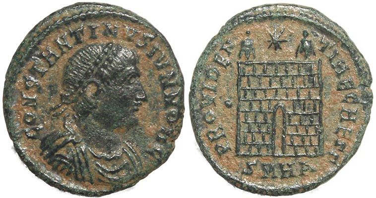 Roman coin of Constantine I - SOLI INVICTO COMITI - Treveri
