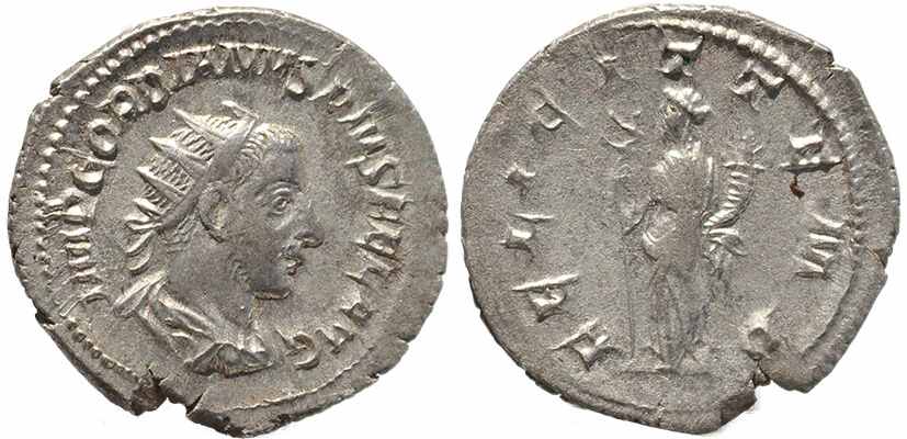 Ancient Roman coin of Gordian III - Hercules