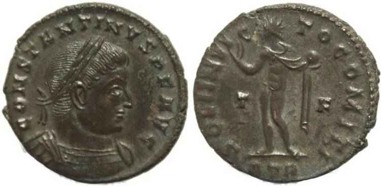 Roman coin of Constantine I - SOLI INVICTO COMITI - London