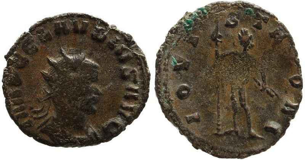 Ancient Roman silvered coin of Emperor Claudius II Gothicus - IOVI STATORI