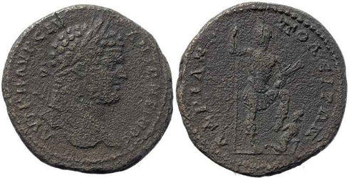 Roman coin of Caracalla Ae28 Hadrianopolis Thrace