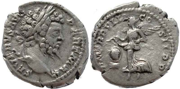 Septimius Severus AR silver Denarius - P M TR P VIII COS II P P
