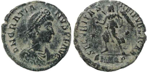 Ancient Roman coin of Gratian - SECVRITAS REIPVBLICAE - Aquileia