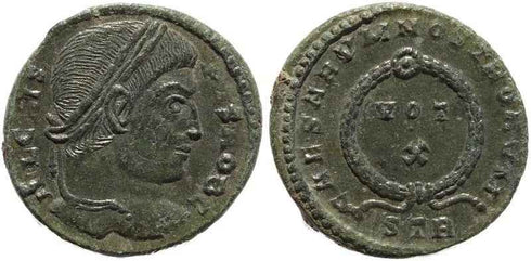 Roman coin of Crispus - CAESARVM NOSTRORVM - Treveri