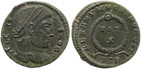 Roman coin of Crispus - CAESARVM NOSTRORVM - Treveri
