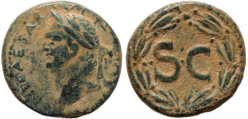 Ancient Roman Provincial coin of Vespasian minted in Seleukis and Pieria