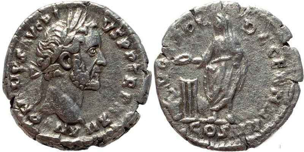 Roman coin of Antoninus Pius AR silver denarius