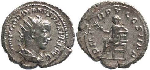 Gordian III 238-244AD Antoninianus - Apollo seated
