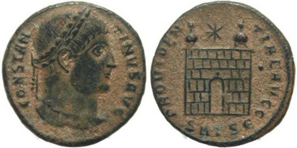 Ancient Roman coin of Constantine I - PROVIDENTIAE AVGG - Thessalonica