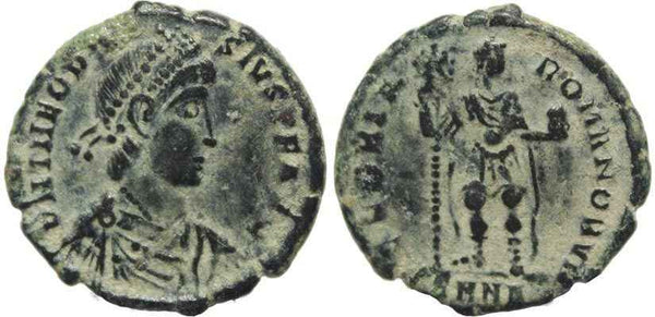 VF++ Ancient Roman coin of Theodosius I - GLORIA ROMANORVM - Nicomedia