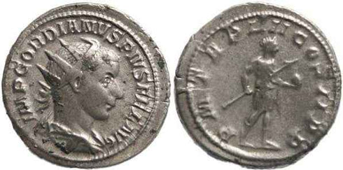 Gordian III 238-244AD Antoninianus - Gordian holding globe and spear