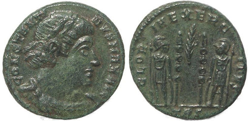Roman coin of Constantine I - GLORIA EXERCITVS - Treveri Mint