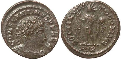 Ancient Roman coin of Constantine I - SOLI INVICTO COMITI - Treveri Mint