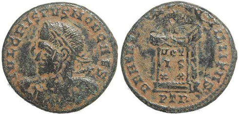 Roman coin of Crispus - BEATA TRANQVILLITAS - Treveri