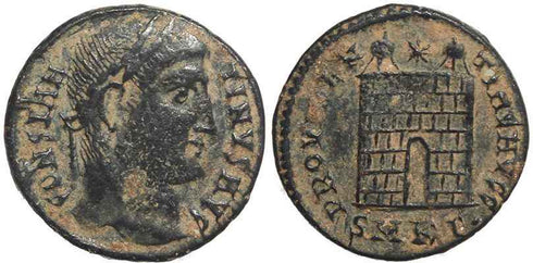 Roman coin of Constantine I - PROVIDENTIAE AVGG - Cyzicus Mint