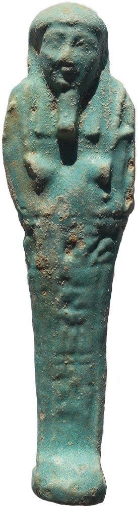 Ancient Egyptian Faience Ushabti - Late Period 27th Dynasty - Hieroglyphs
