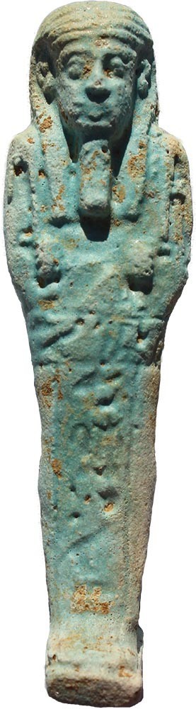 Ancient Egyptian Faience Ushabti - Late Period 27th Dynasty - Hieroglyphs