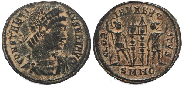 Roman coin of Constantine I - GLORIA EXERCITVS - Nicomedia