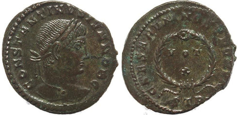 Roman coin of Constantine II - CAESARVM NOSTRORVM - Treveri