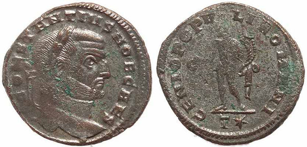 Roman coin of Constantius I Ae large follis - GENIO POPVLI ROMANI - Rome
