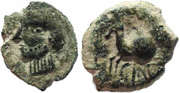 Celtic coin of Iberian Spain, Carisa AE14 Horse and Rider