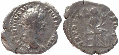 Roman coin of Antoninus Pius AR silver denarius - TR POT XX COS IIII