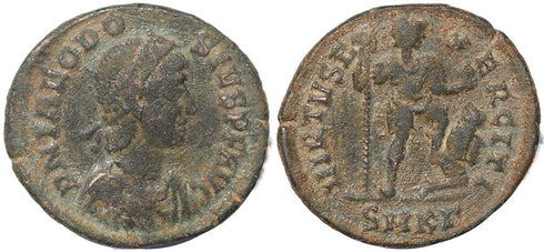Roman coin of Theodosius I - VIRTVS EXERCITI - Cyzicus Mint