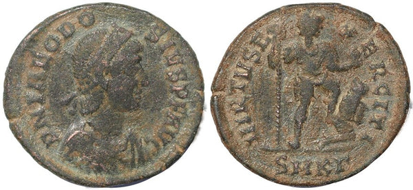Roman coin of Theodosius I - VIRTVS EXERCITI - Cyzicus Mint