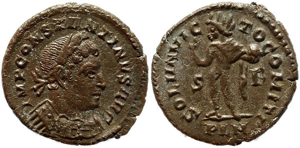 Roman coin of Constantine I - SOLI INVICTO COMITI - London