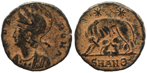 Roman coin - VRBS ROMA commemorative issue with Wolf and Twins