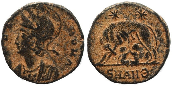 Roman coin - VRBS ROMA commemorative issue with Wolf and Twins