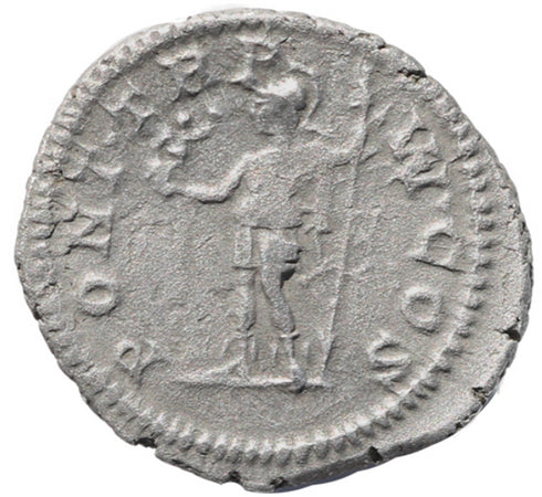 Roman coin of Caracalla - AR silver denarius - PONT TR P VI COS