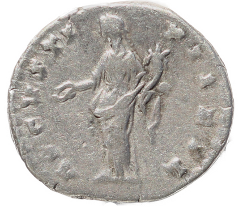 Roman coin of Faustina II AR silver denarius - AVGVSTI PII FIL