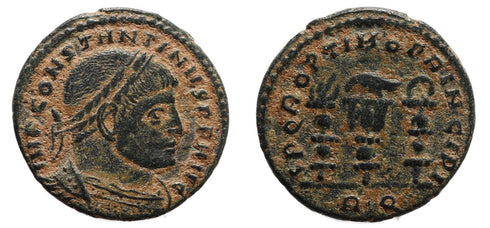 Ancient Roman coin of Constantine I - SPQR OPTIMO PRINCIPI