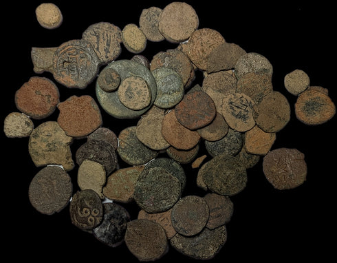 54 Uncleaned Ancient Roman, Islamic and ? coins - you are buying all 54 coins