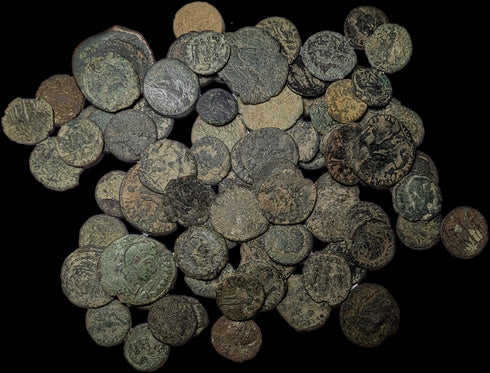 75 Uncleaned Ancient Roman coins from the Holyland