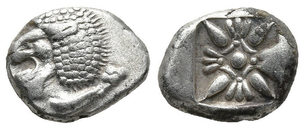 Ancient Greek coin from Ionia, Miletos. Late 6th early 4th Century BC. AR Diobol