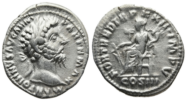Ancient Roman coin of Marcus Aurelius - Fortuna