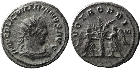 Roman coin of Valerian I silver antoninianus - VOTA ORBIS
