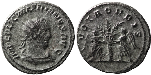 Roman coin of Valerian I silver antoninianus - VOTA ORBIS