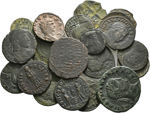 19 Ancient Roman coins with a stray Islamic coin or two