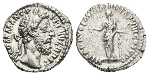 Roman coin of Commodus AR silver denarius - Hilaritas