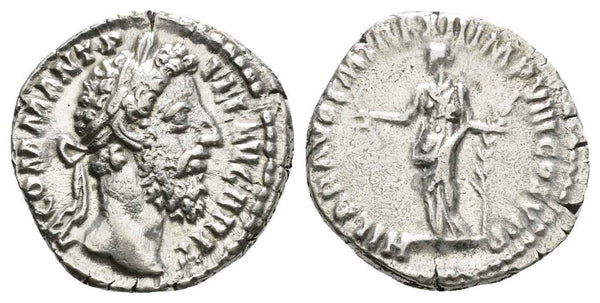 Roman coin of Commodus AR silver denarius - Hilaritas