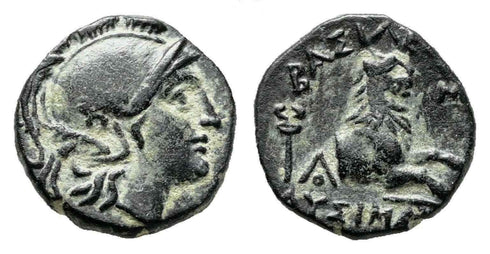 VF+ Ancient Greek coin from Thrace - Athena and Lion 297-281 BC