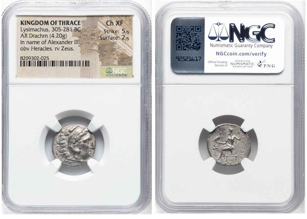 XF Ancient Greek silver coin of Alexander III 'The Great'. Postumous issue