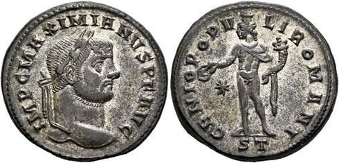 Roman coin of Maximianus as Caesar - From the Rauceby Hoard - EF