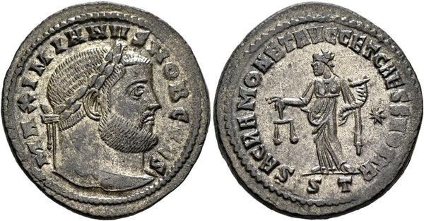 Roman coin of Galerius as Caesar - From the Rauceby Hoard - Near EF