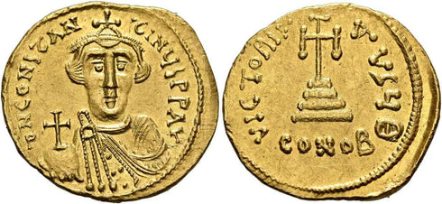 Ancient Byzantine coin of Constans II - Gold Solidus - Constantinopolis