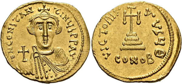 Ancient Byzantine coin of Constans II - Gold Solidus - Constantinopolis
