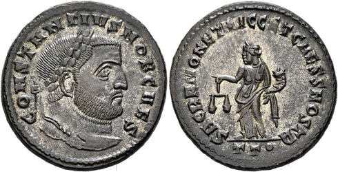 Roman coin of Constantius I as Caesar - From the Rauceby Hoard - Near EF